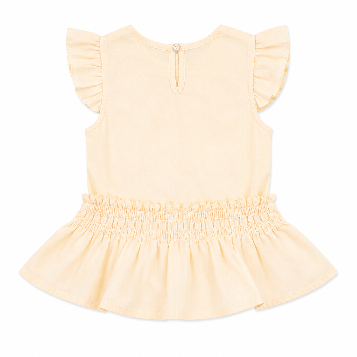 Yellow Smocked Waist Frock
