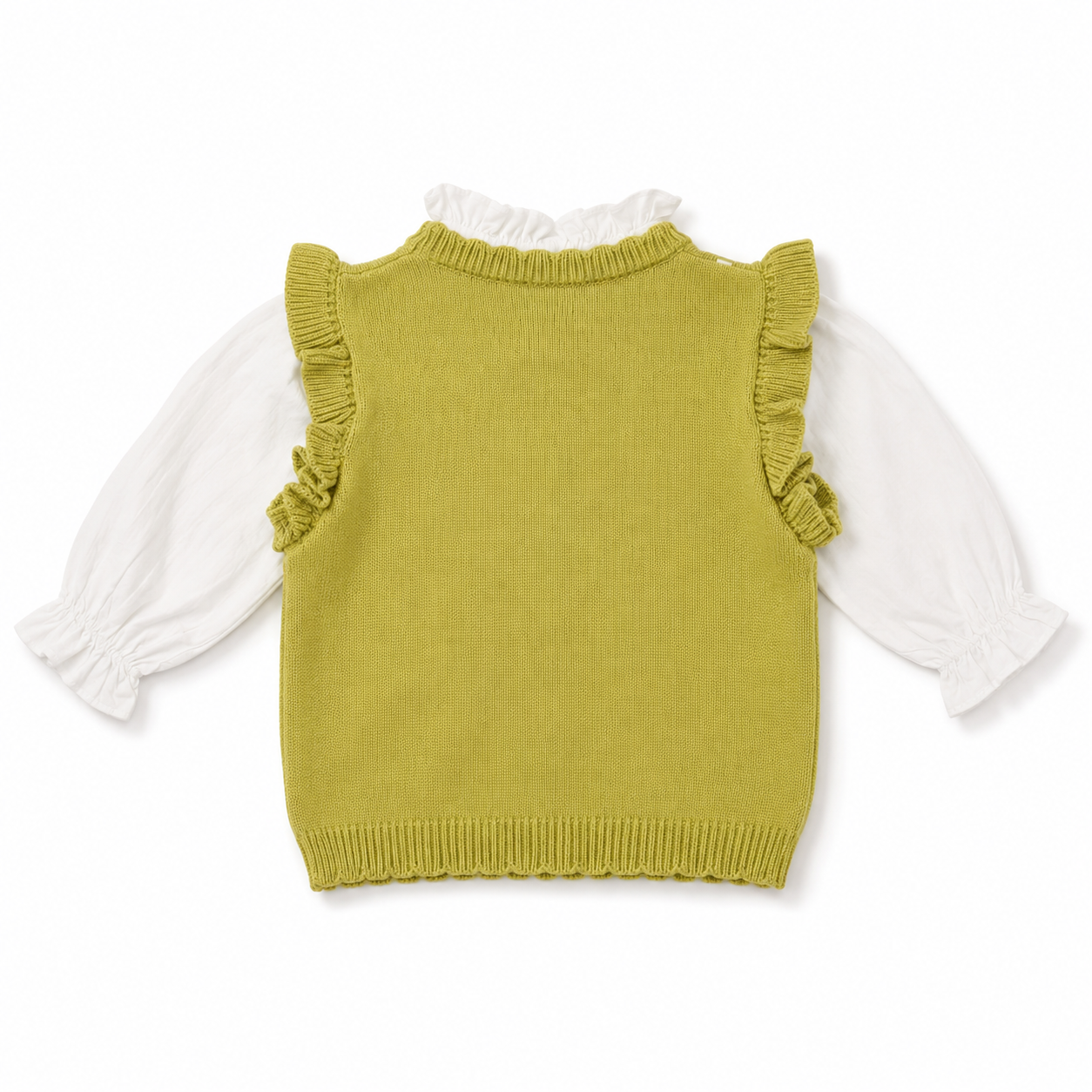 Green Bear Knit Vest Set