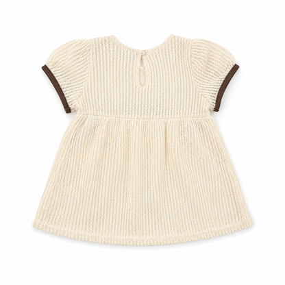 Cream Net Frock