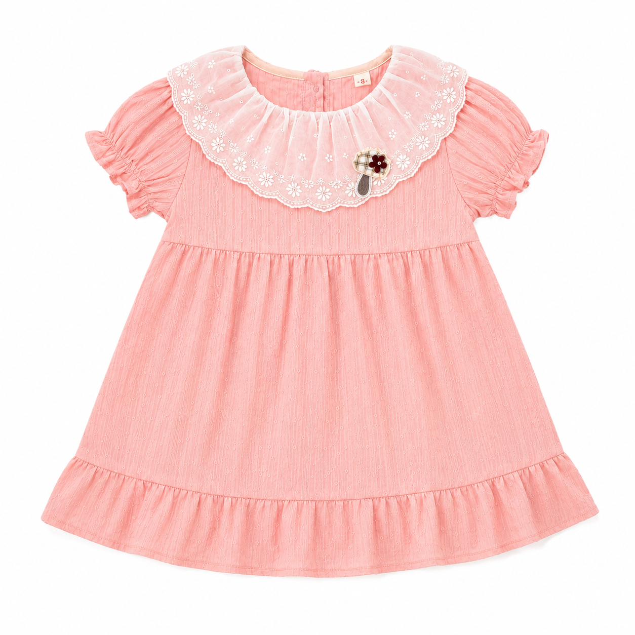 Pink Frock with Lace Collar