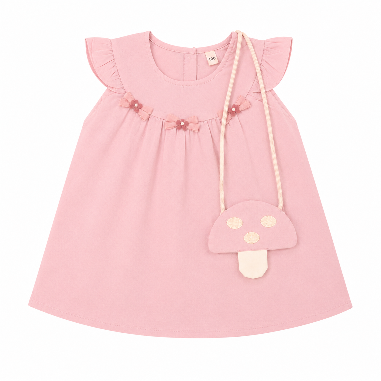 Pink Frock with Mushroom Bag