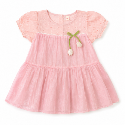 Pink Tulip Net Frock