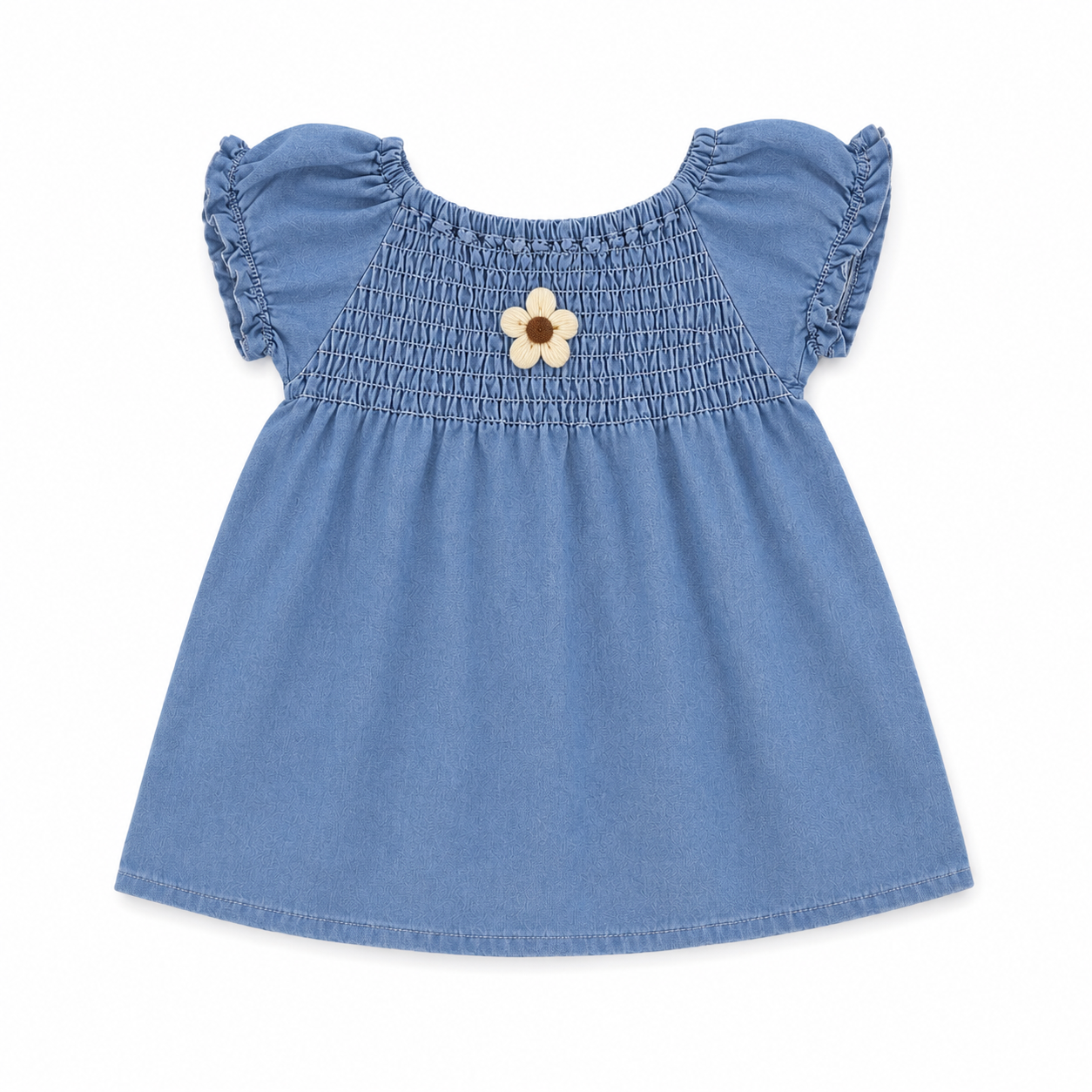 Denim Smocked Top