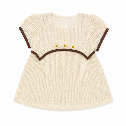 Cream Net Frock