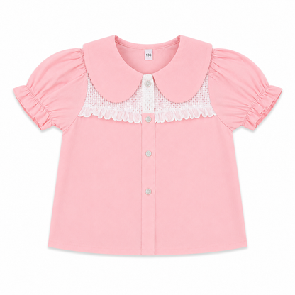 Pink Lace Bib Top