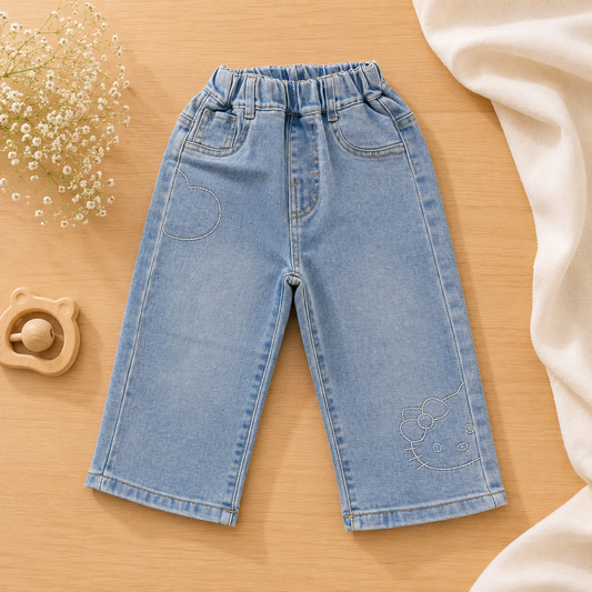 Hello Kitty Embroidery Jeans