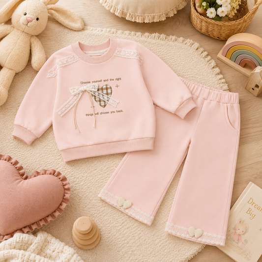 Pink Lace Trim Co-ord Set