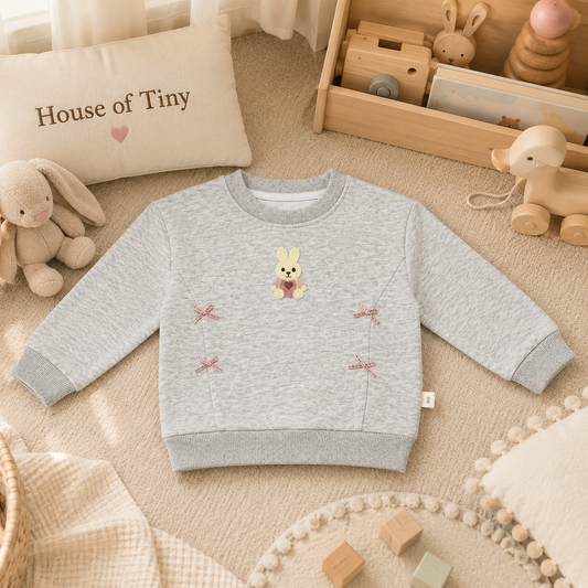 Grey Bunny Bow Sweatshirt