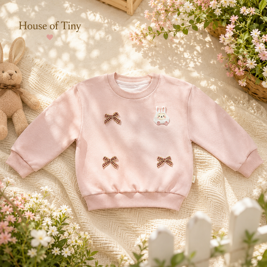 Pink Bunny Bow Sweatshirt