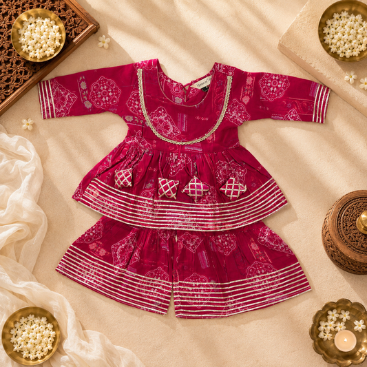 Red Paisley Lehenga Set