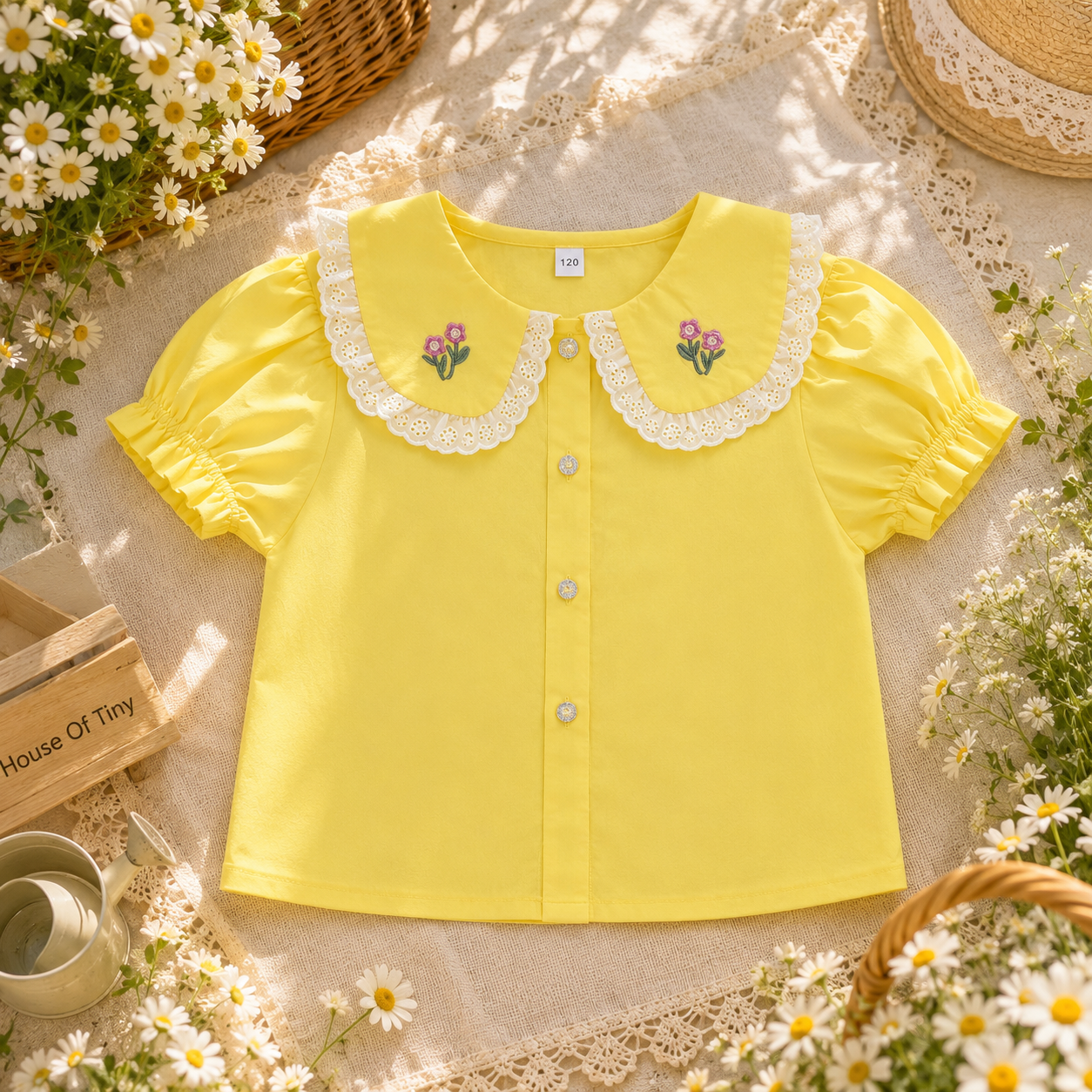 Embroidery Collar Top