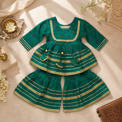 Green Floral Lehenga Set