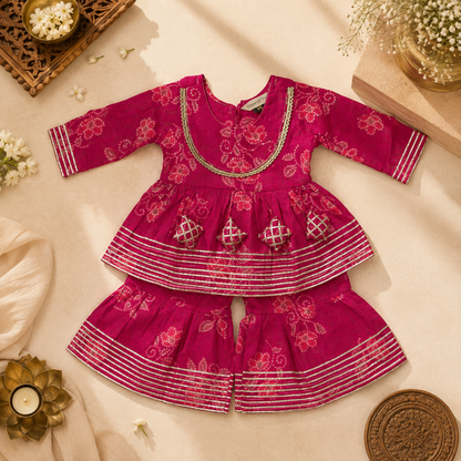 Pink Bandhani Lehenga Set