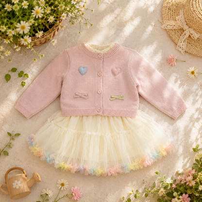 Frill Frock with Sweater Set