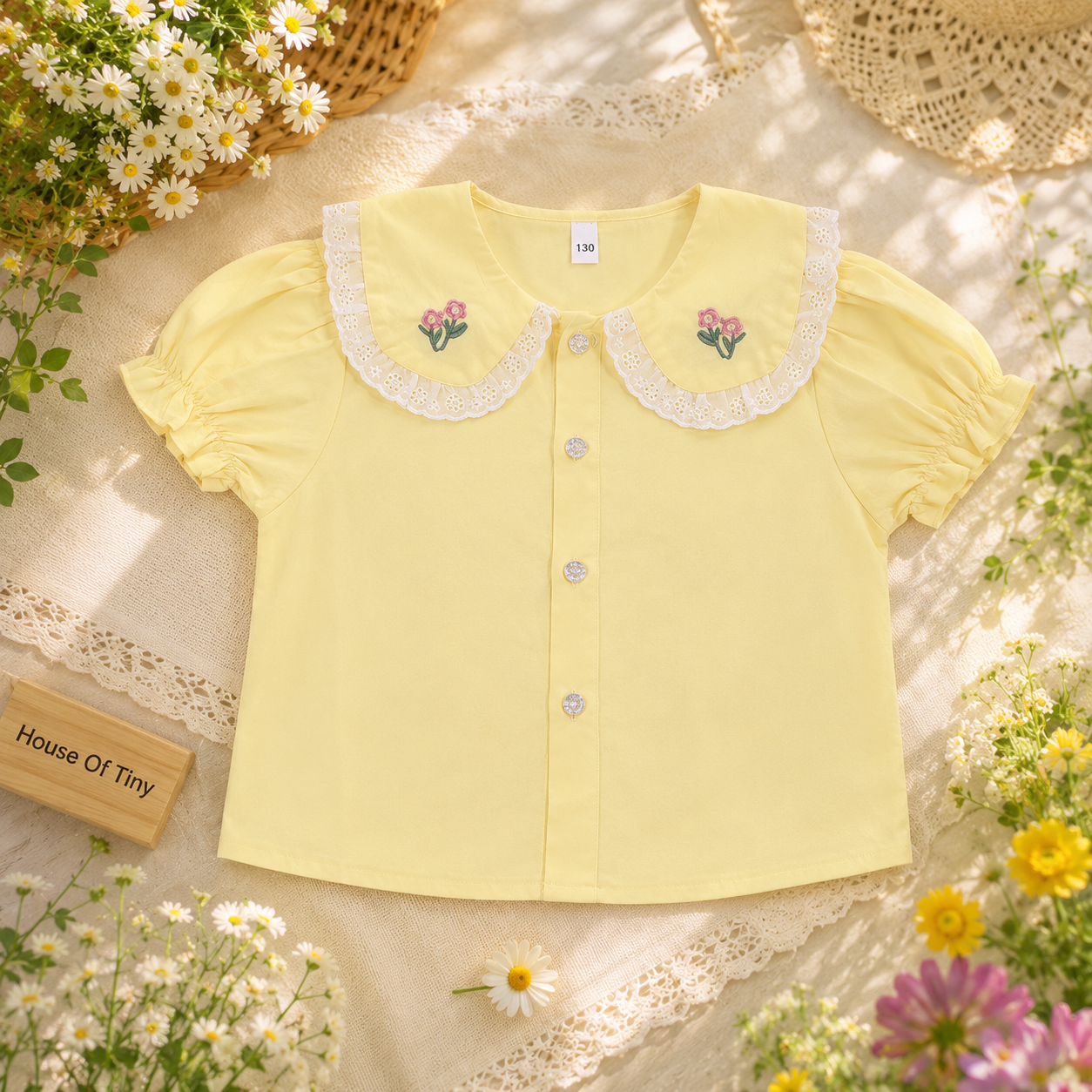 Embroidery Collar Top