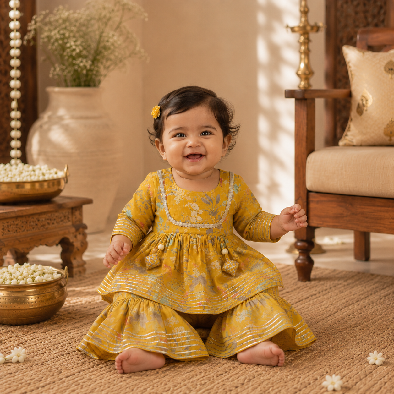 Yellow Mustard Lehenga Set
