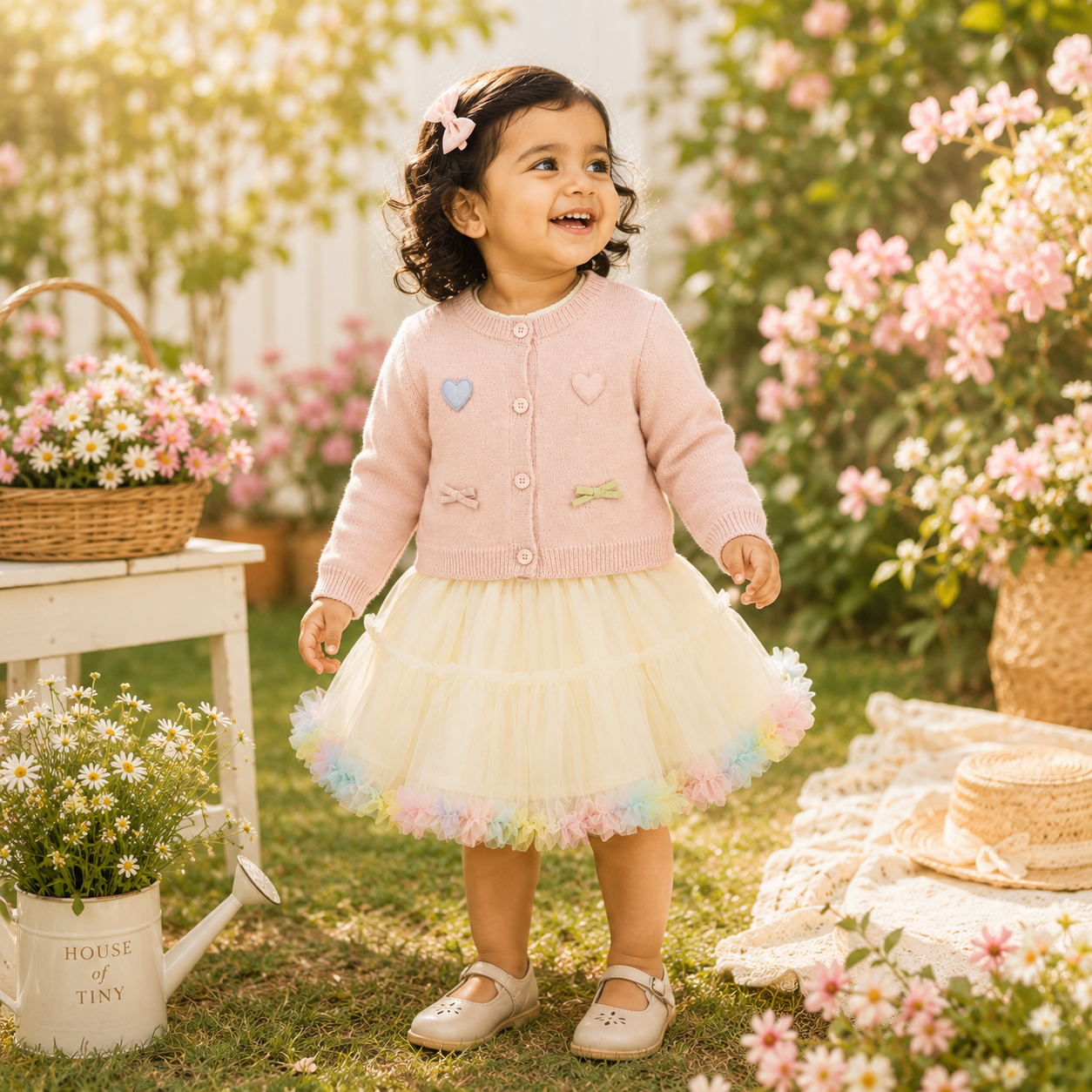 Frill Frock with Sweater Set