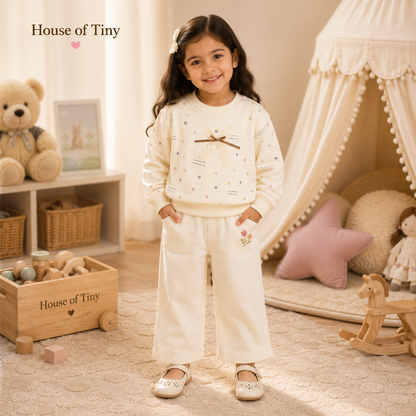 Cream Star Print Sweatshirt