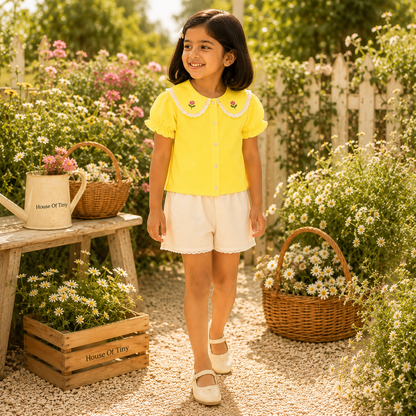 Embroidery Collar Top