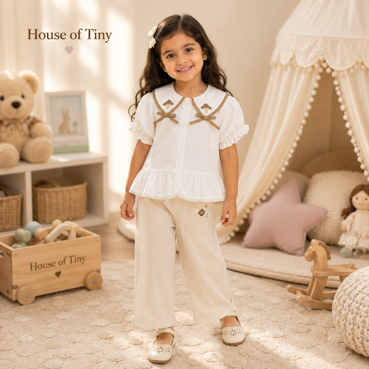 White Mushroom Bow Top