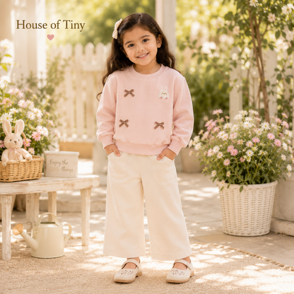Pink Bunny Bow Sweatshirt