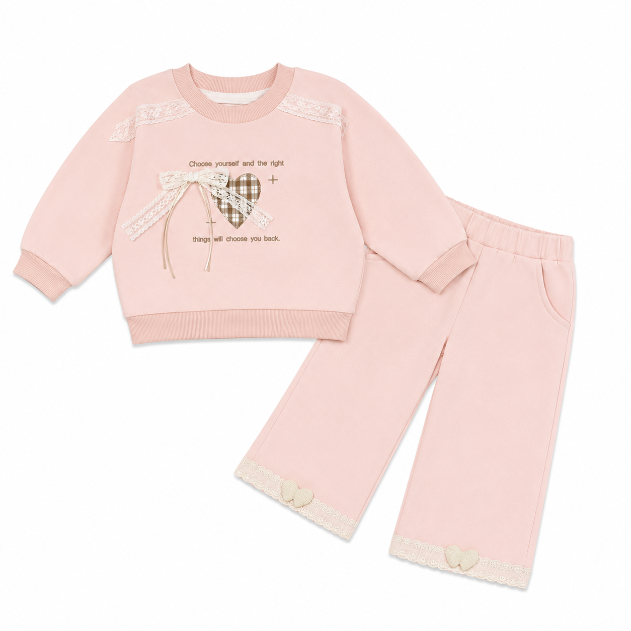 Pink Lace Trim Co-ord Set