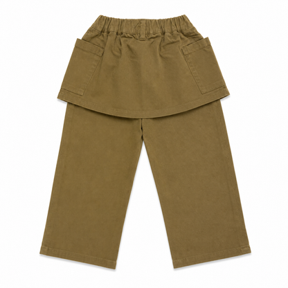Skirt Overlay Pants with Button