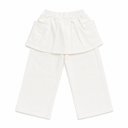 Skirt Overlay Pants with Button