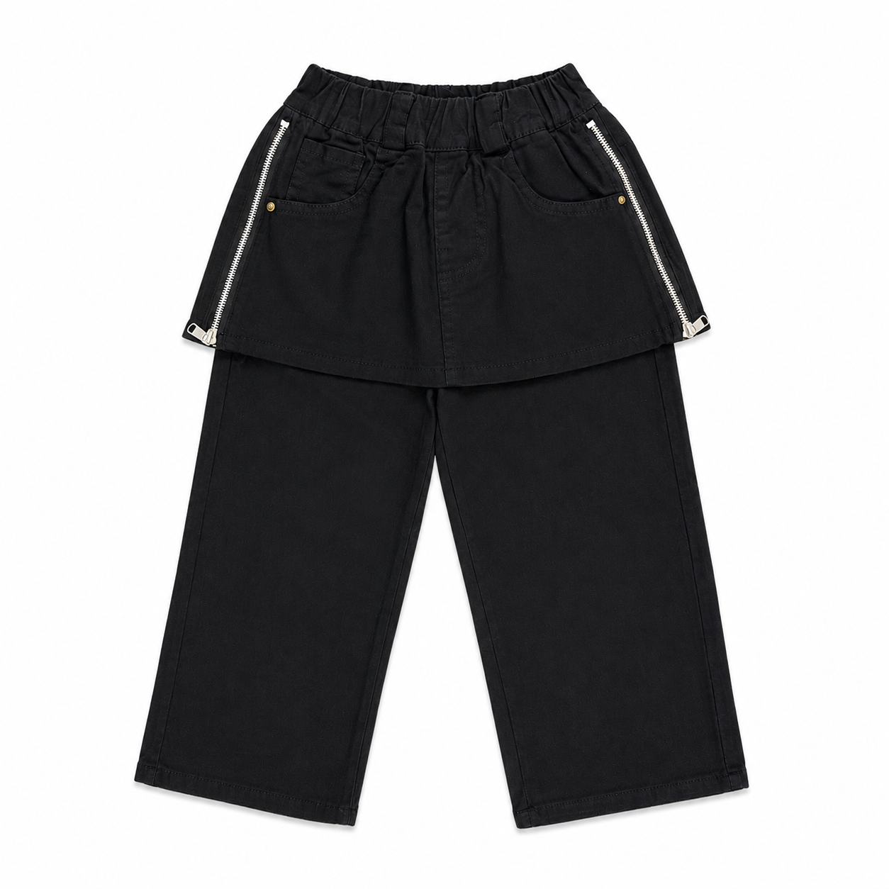 Skirt Overlay Pants with Zip