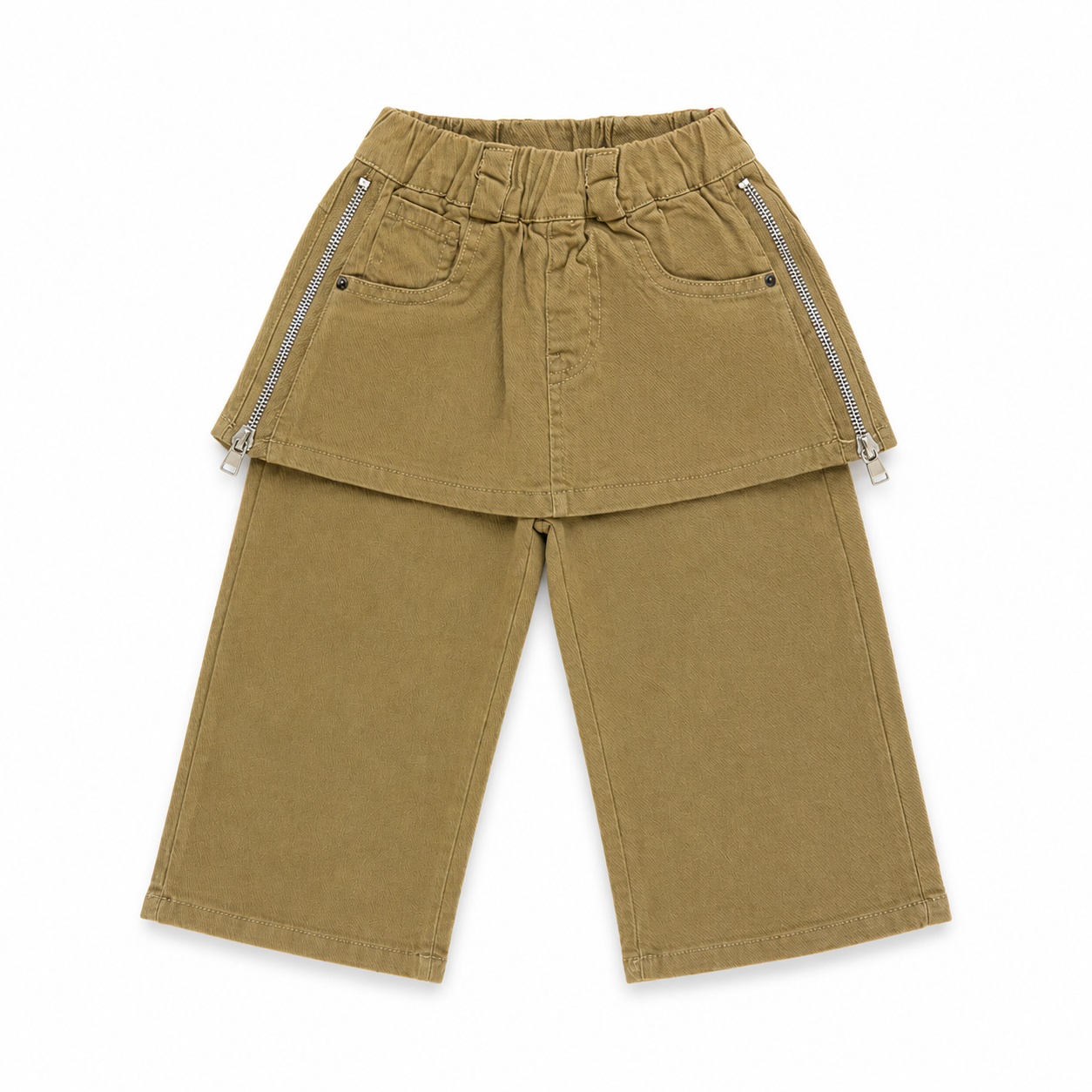 Skirt Overlay Pants with Zip