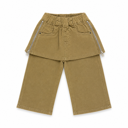 Skirt Overlay Pants with Zip