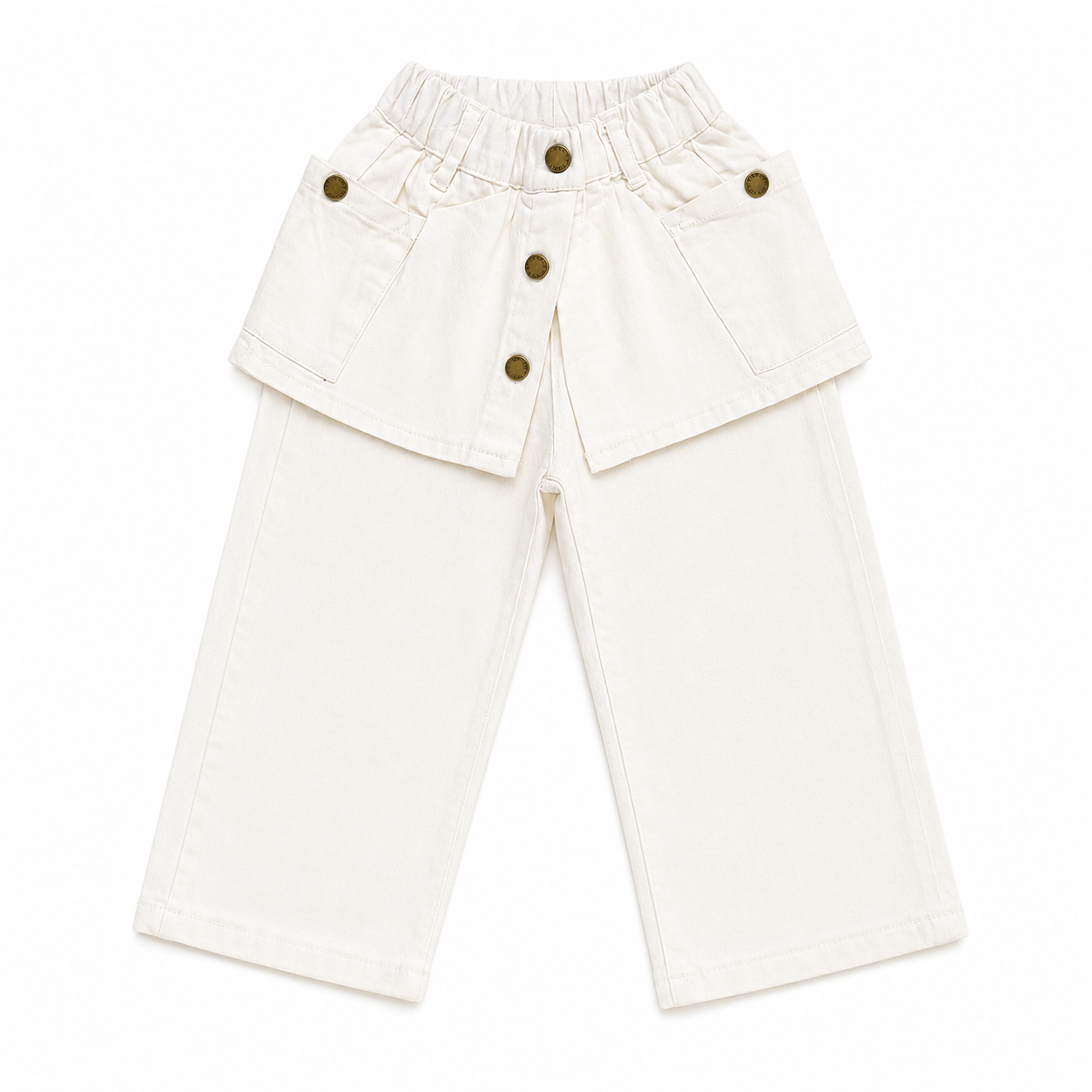 Skirt Overlay Pants with Button